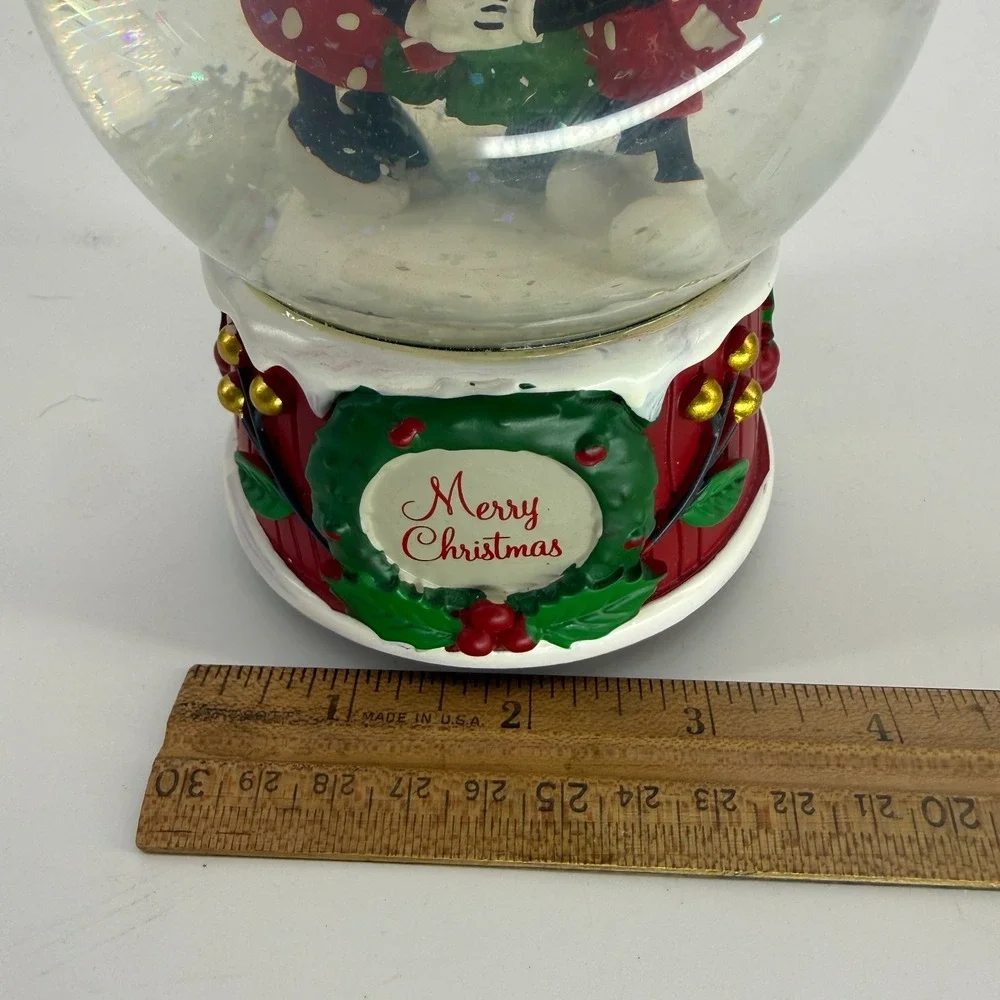 Disney Mickey Minnie Christmas Musical Waterless Snow Globe‎ Jingle Bells